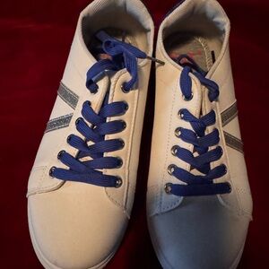 Jellypop White and Blue Athletic Shoes